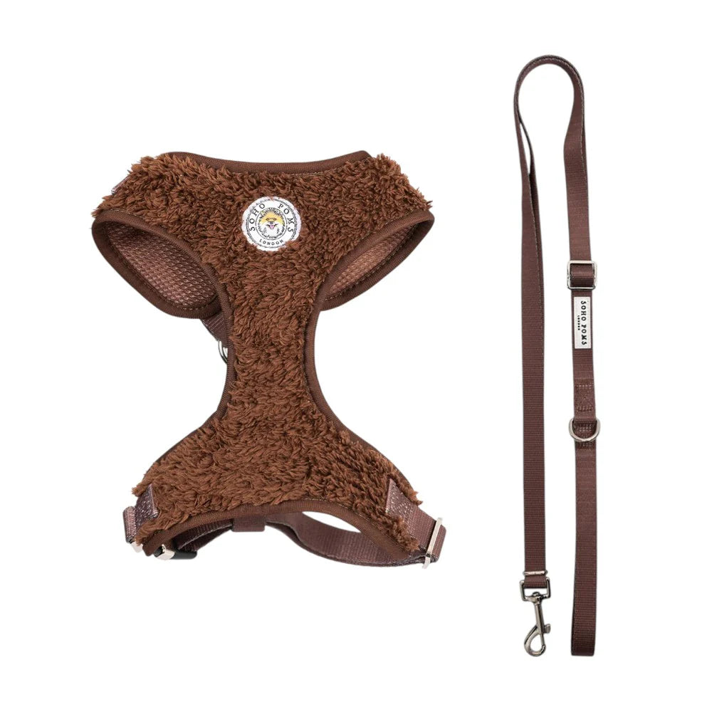 Teddy Bär Hundegeschirr in Braun von SohoPoms