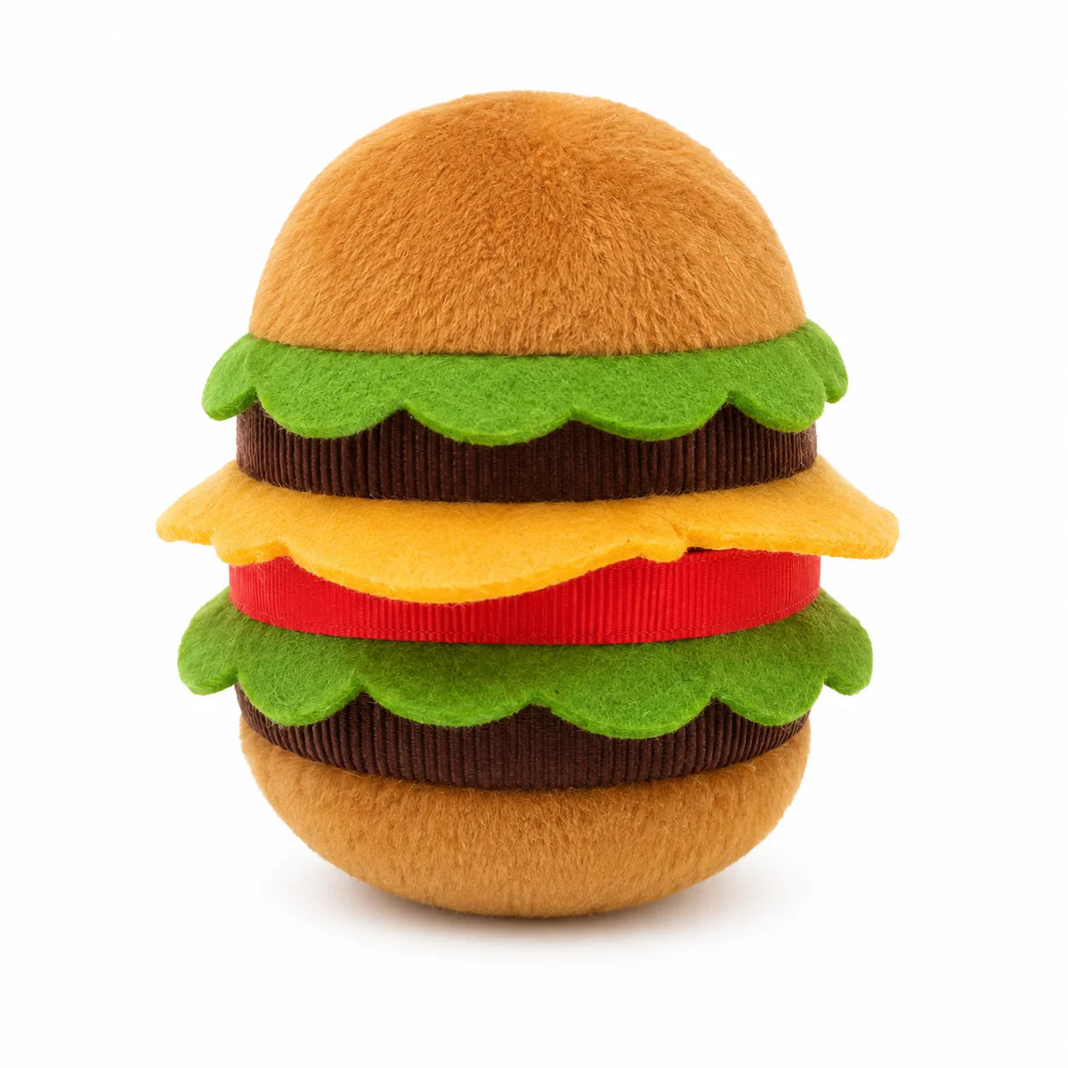 Burger-Hundespielzeug aus Plüsch mit Squeaker von Pom d'Azur