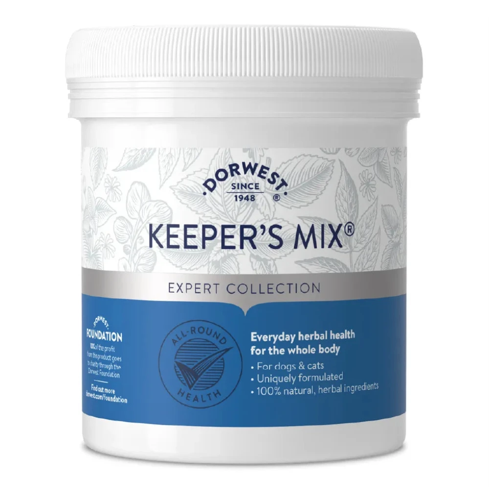 Dorwest Keeper's Mix – Ganzheitliche Kräutermischung für Hunde zur Unterstützung der allgemeinen Gesundheit und Vitalität.