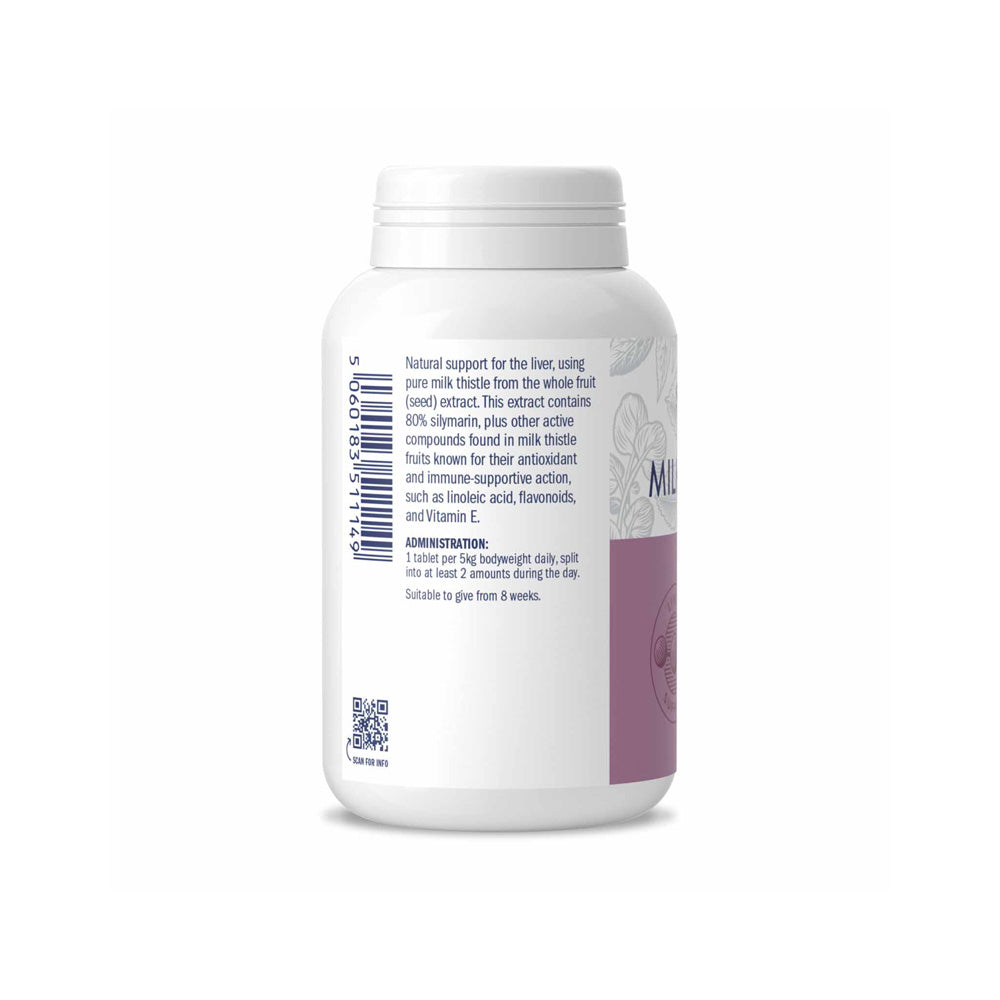 Rückseite der Dorwest Mariendistel Tabletten mit Informationen zur schützenden Wirkung auf Leberzellen und Unterstützung der Verdauung.