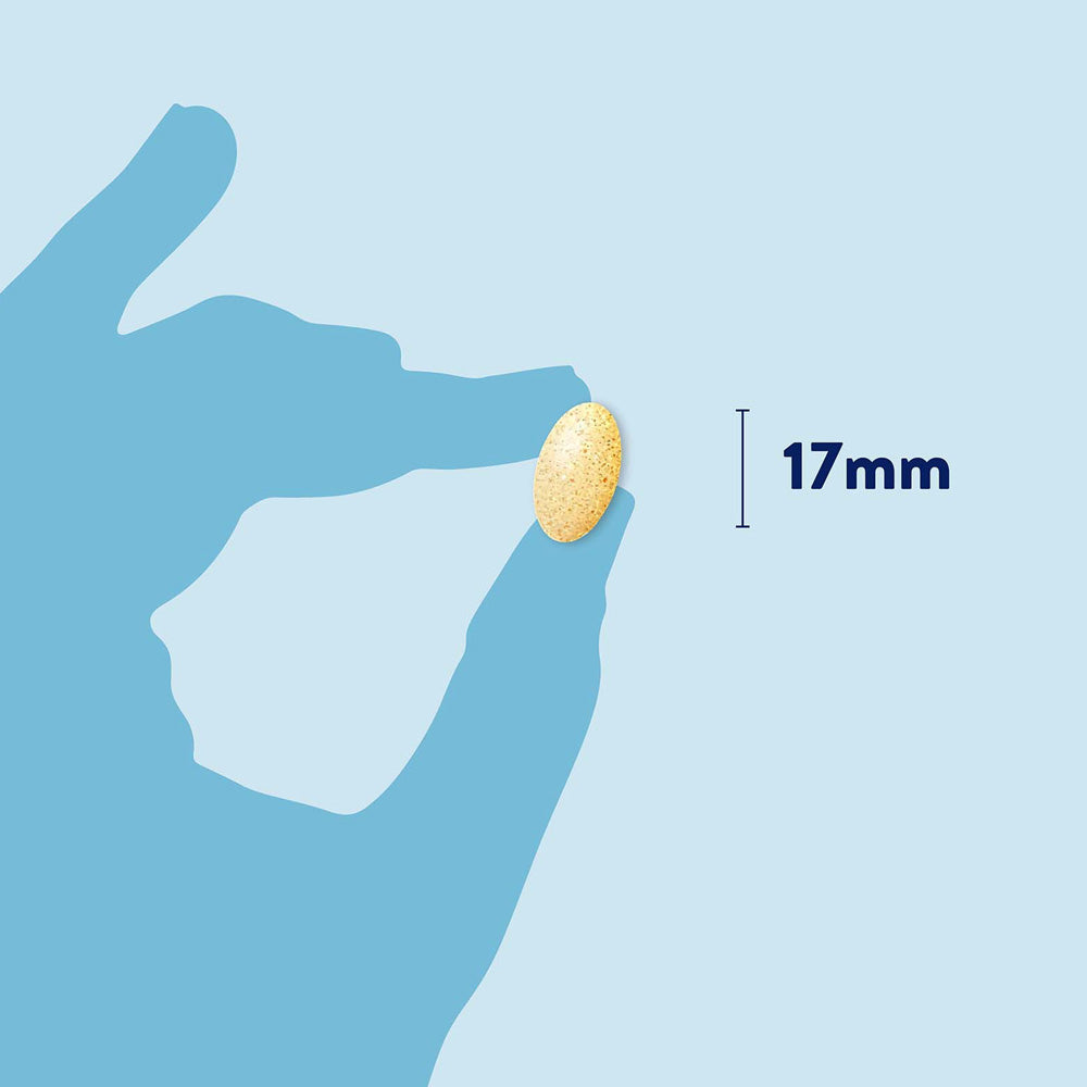 Infografik zur Größe der Dorwest MoveWellia Tablette mit einer Länge von 17mm.
