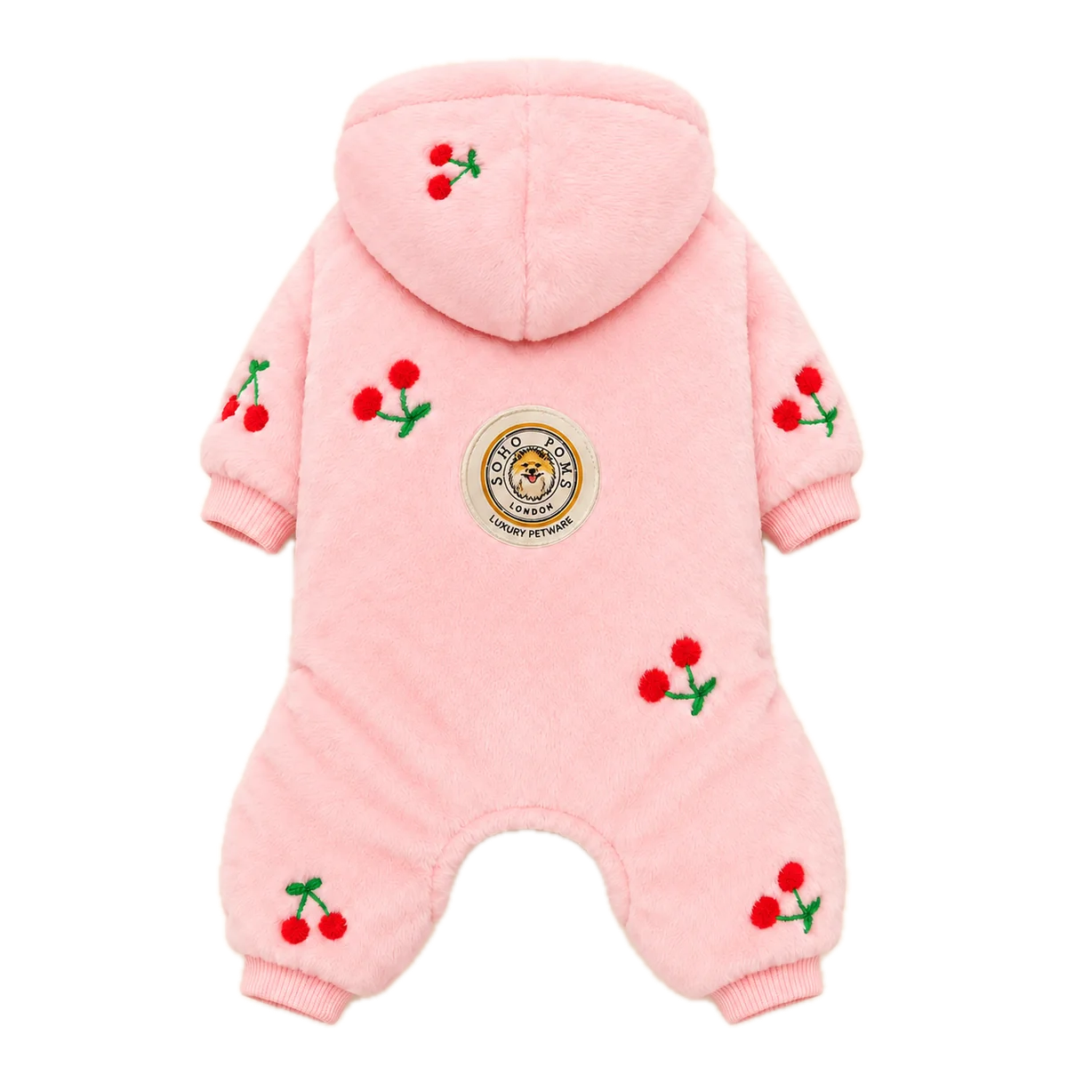 Fleece Hunde-Pyjama in Rosa von SohoPoms