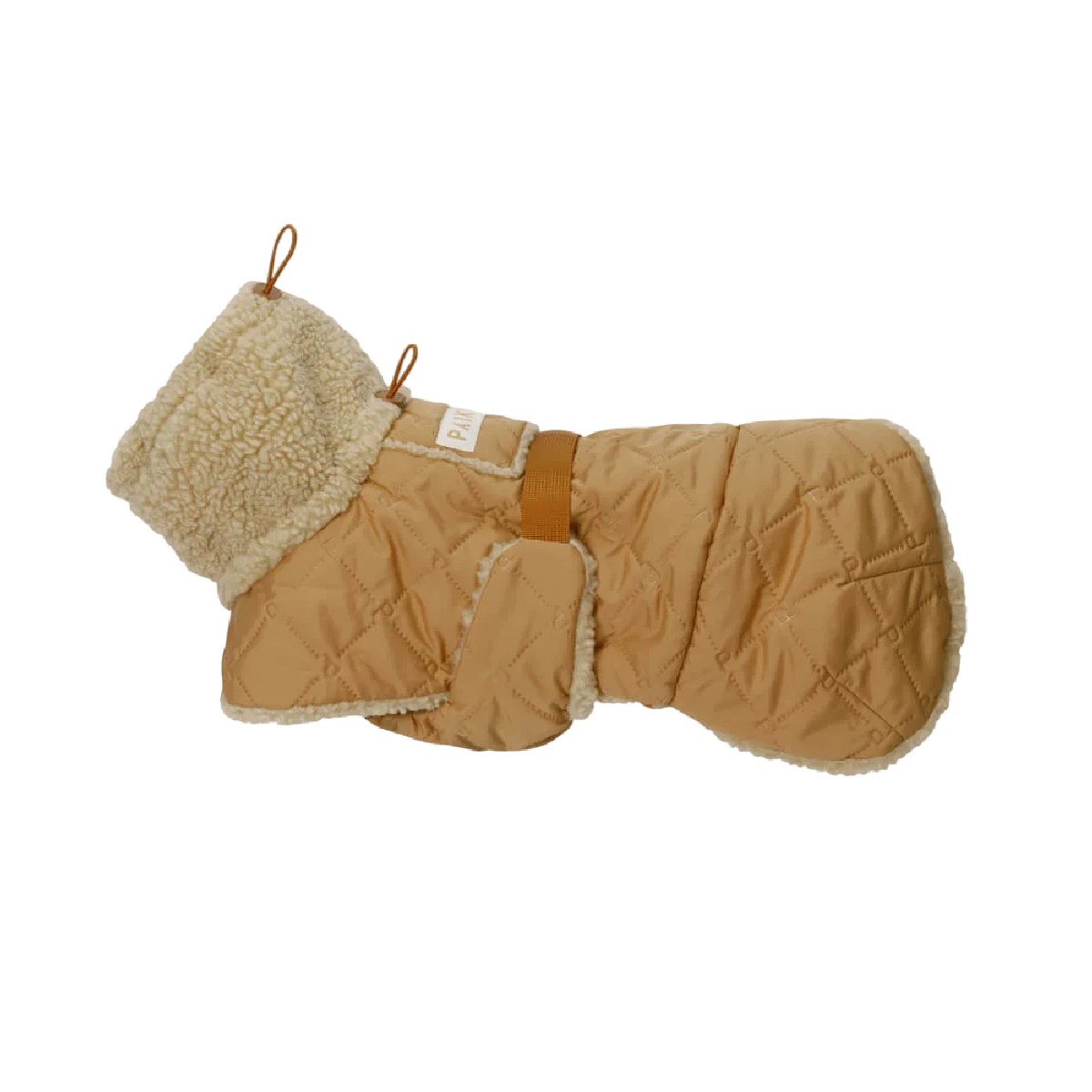 Gefütterte Hunde-Steppjacke "Quilted Sherpa" in Beige von Paikka