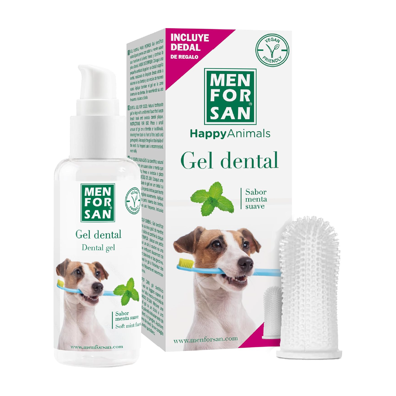 Hundezahngel-Set mit Fingerzahnbürste von MEN FOR SAN (60ml)
