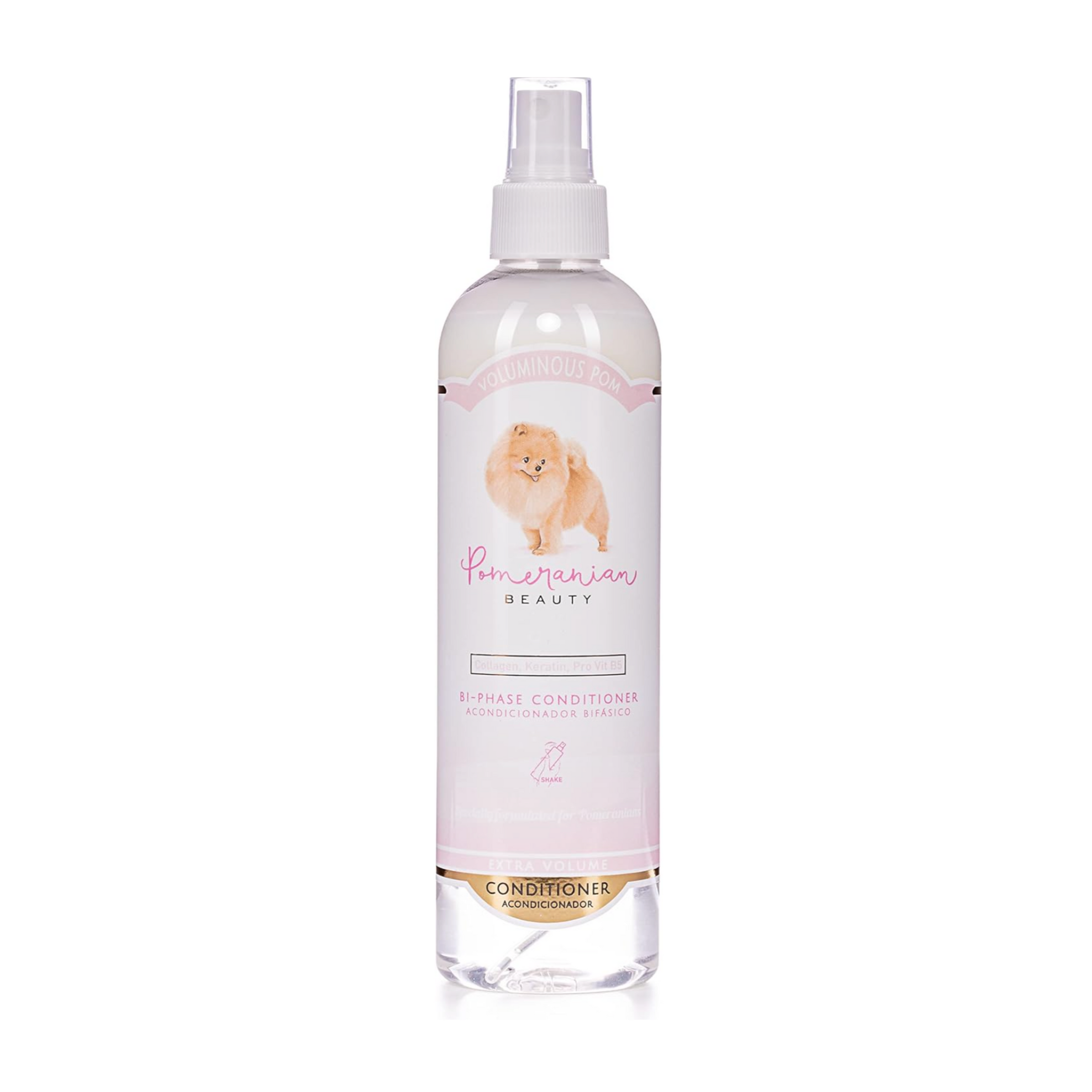 Intensiver Volumen-Booster für dünnes Pomeranian Fell: Pom Beauty Conditioner Spray (250 ml) gegen kraftloses Zwergspitz-Fell – stärkt die Struktur mit Kollagen für mehr Standkraft.