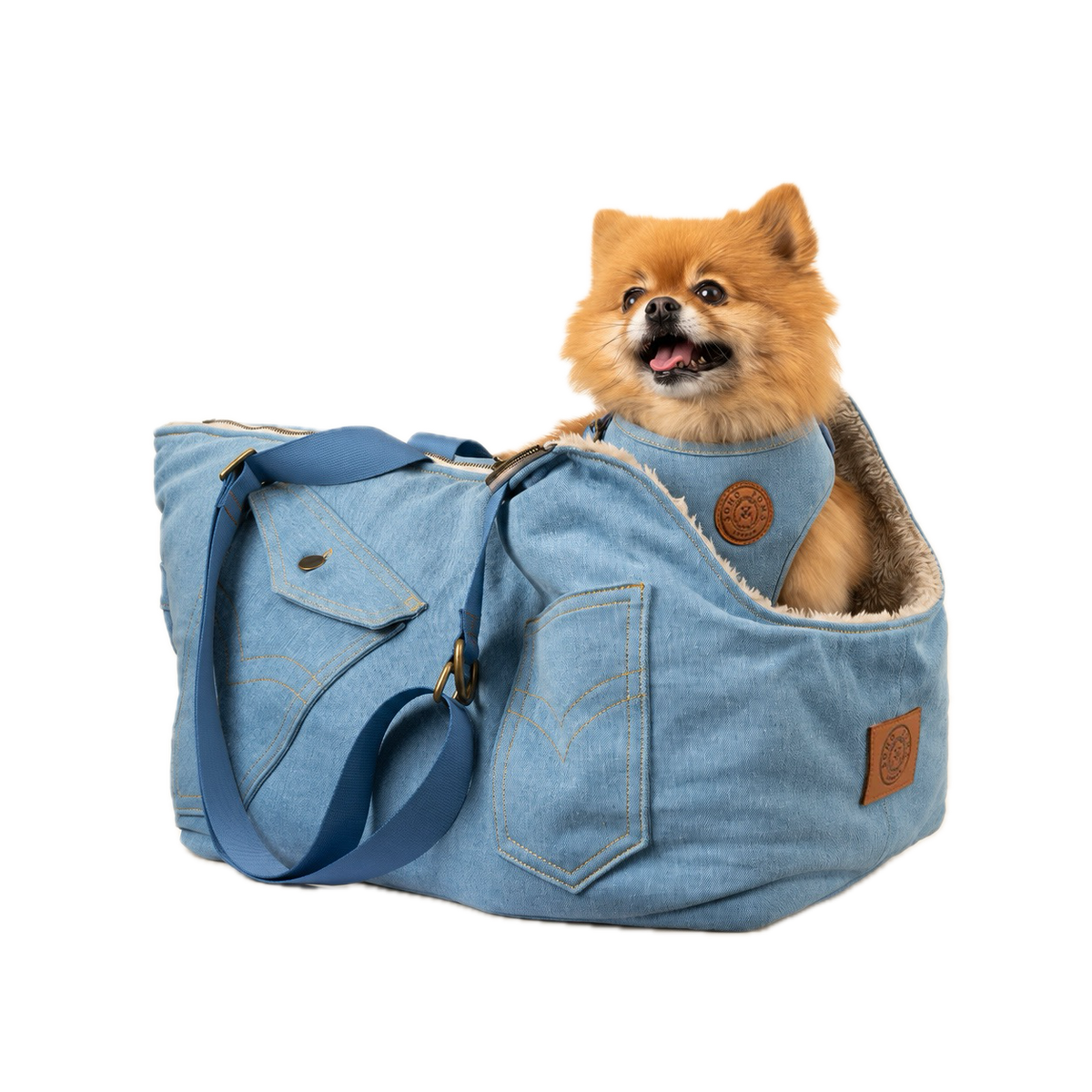 Hundetragetasche für kleine Hunde - The Frith Denim "Vintage Wash" von SohoPoms