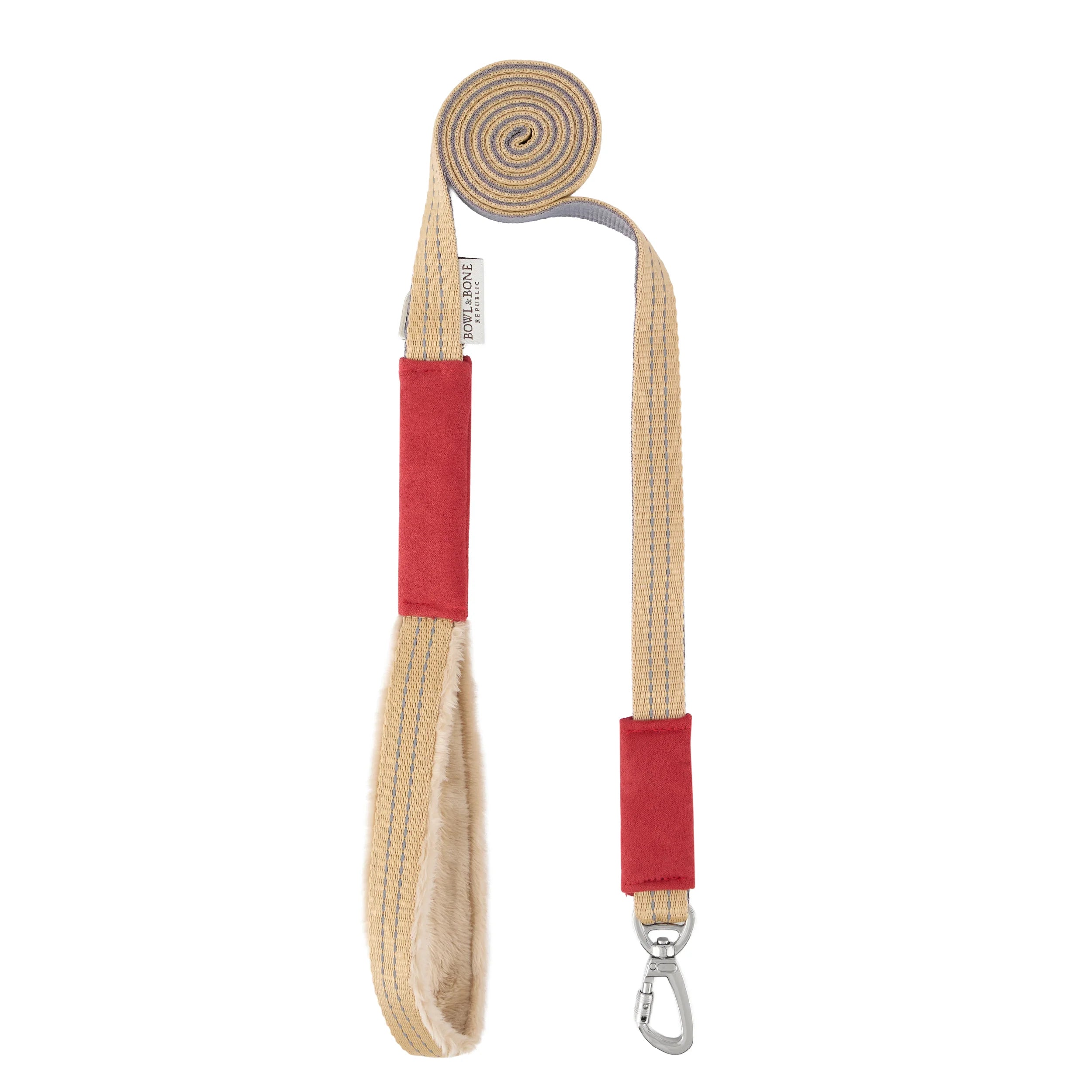 Rote Yeti Hundeleine in 1,8 m Länge: mit weich gepolsterter Handschlaufe und Karabinerhaken