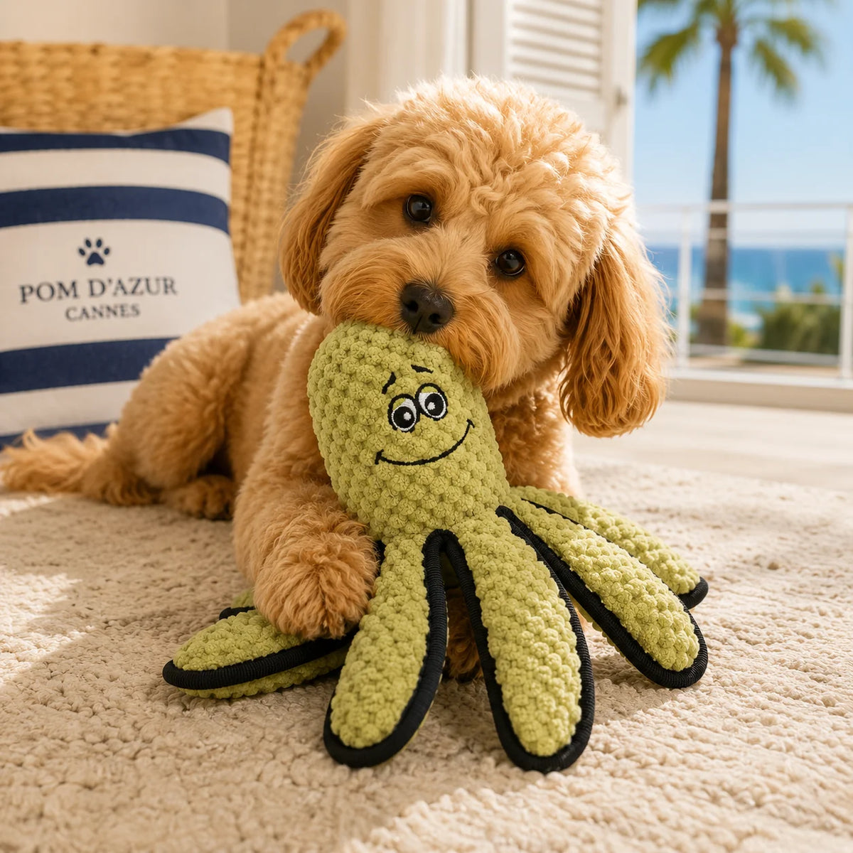 Hundespielzeug aus Plüsch "Cannes Oktopus" von Pom d'Azur