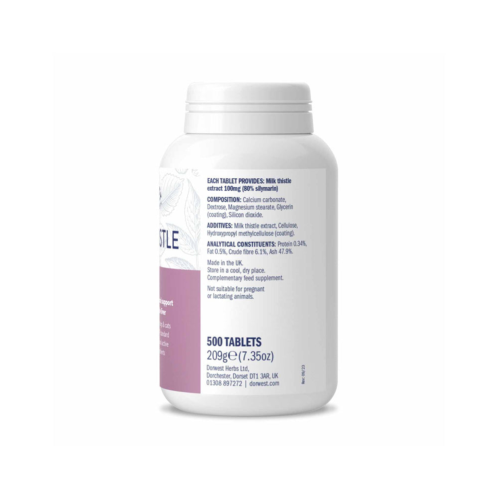 Zusammensetzung der Dorwest Mariendistel Packung mit Hinweisen zum standardisierten Extrakt mit 80 % Silymarin.