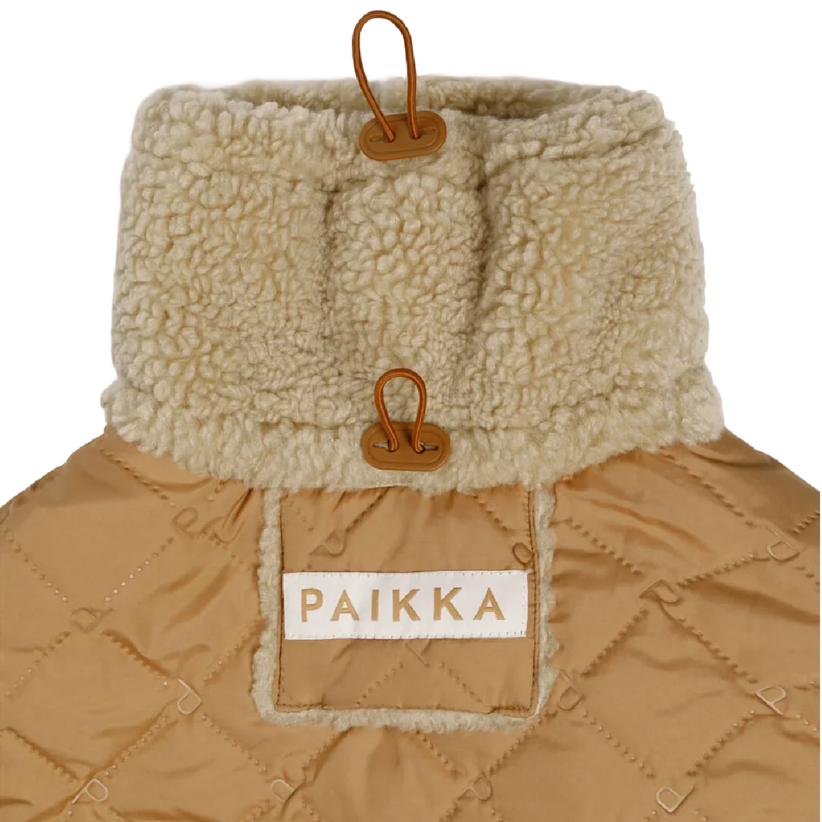 Gefütterte Hunde-Steppjacke "Quilted Sherpa" in Beige von Paikka