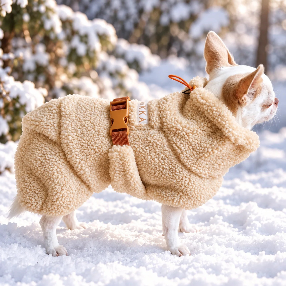 Gefütterte Hundejacke "Sherpa" in Beige von Paikka