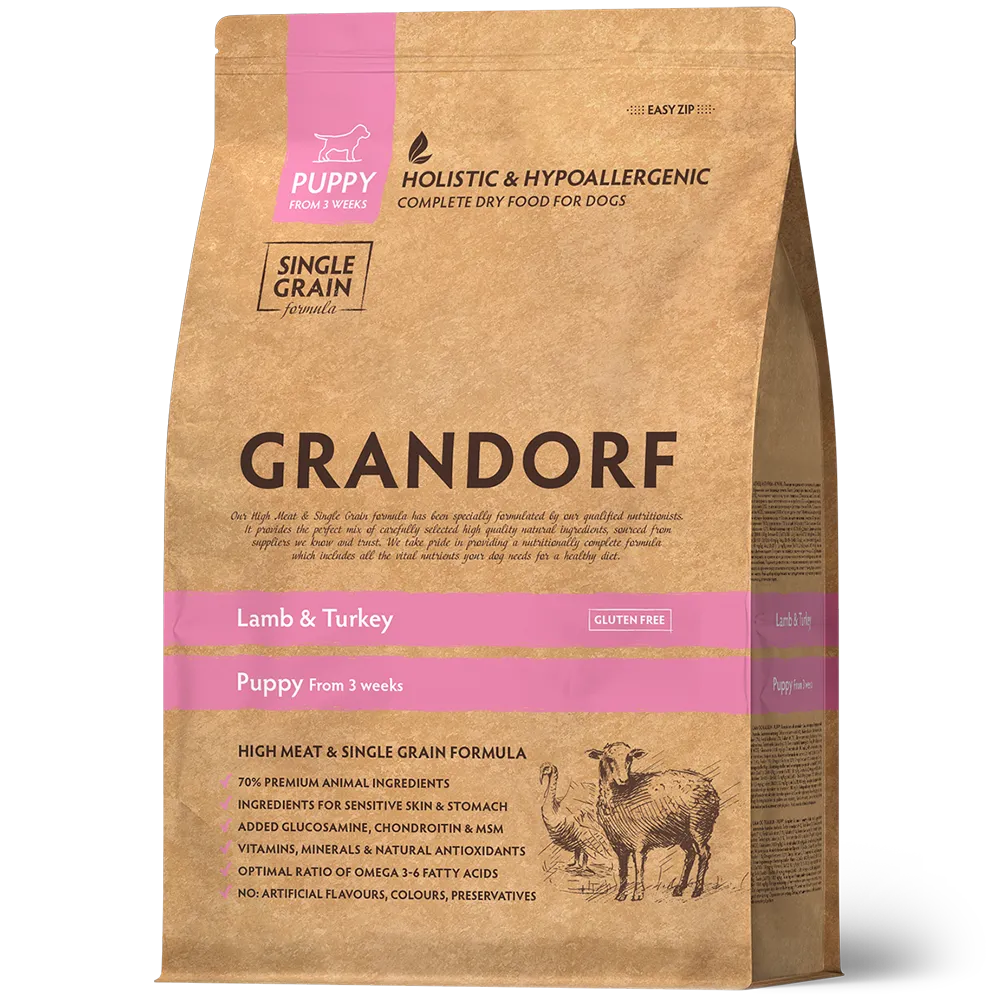Hypoallergenes Trockenfutter "Lamm & Pute" für Welpen von Grandorf