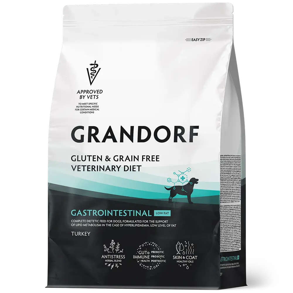 Fettarmes Diät-Trockenfutter bei Magen-Darm “Vet Gastrointestinal Low Fat“ von Grandorf