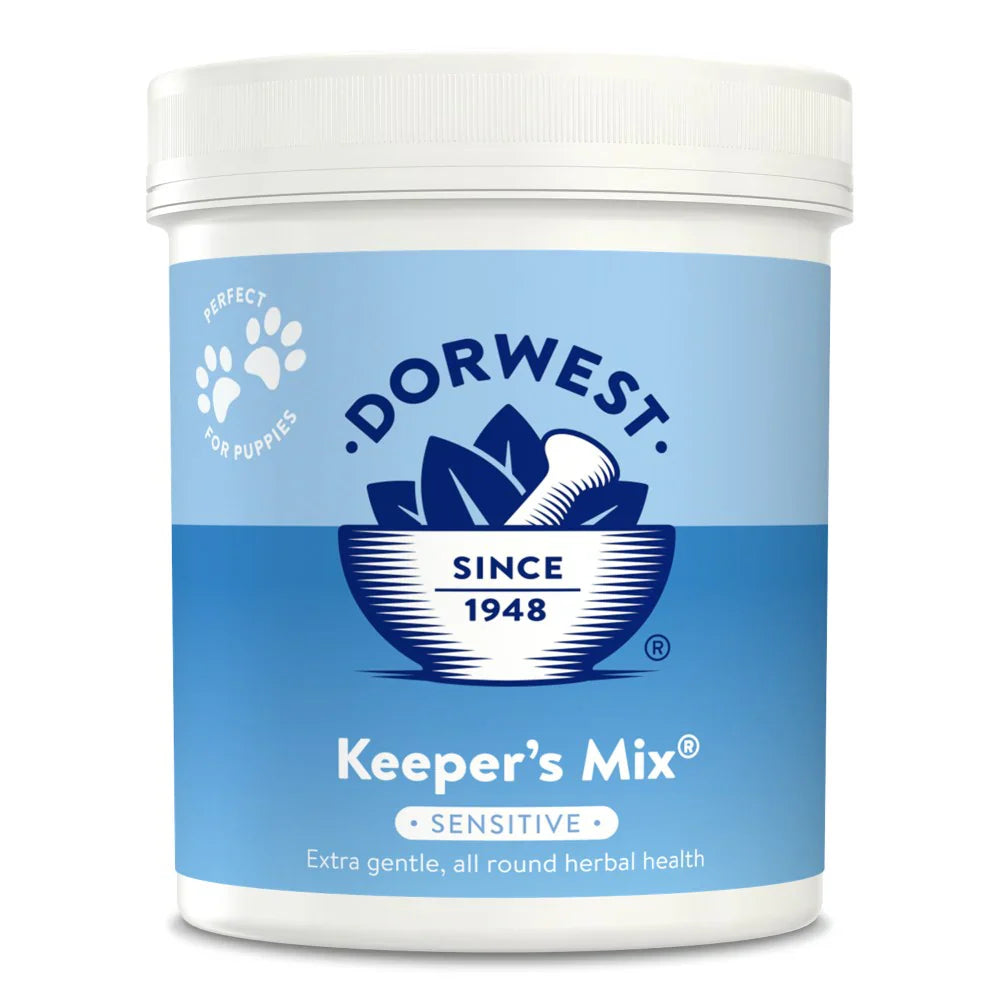 Dorwest Keeper's Mix Sensitive – Natürliche Kräutermischung für Welpen, Kitten und empfindliche Tiere zur Förderung von Vitalität und gesundem Fell.
