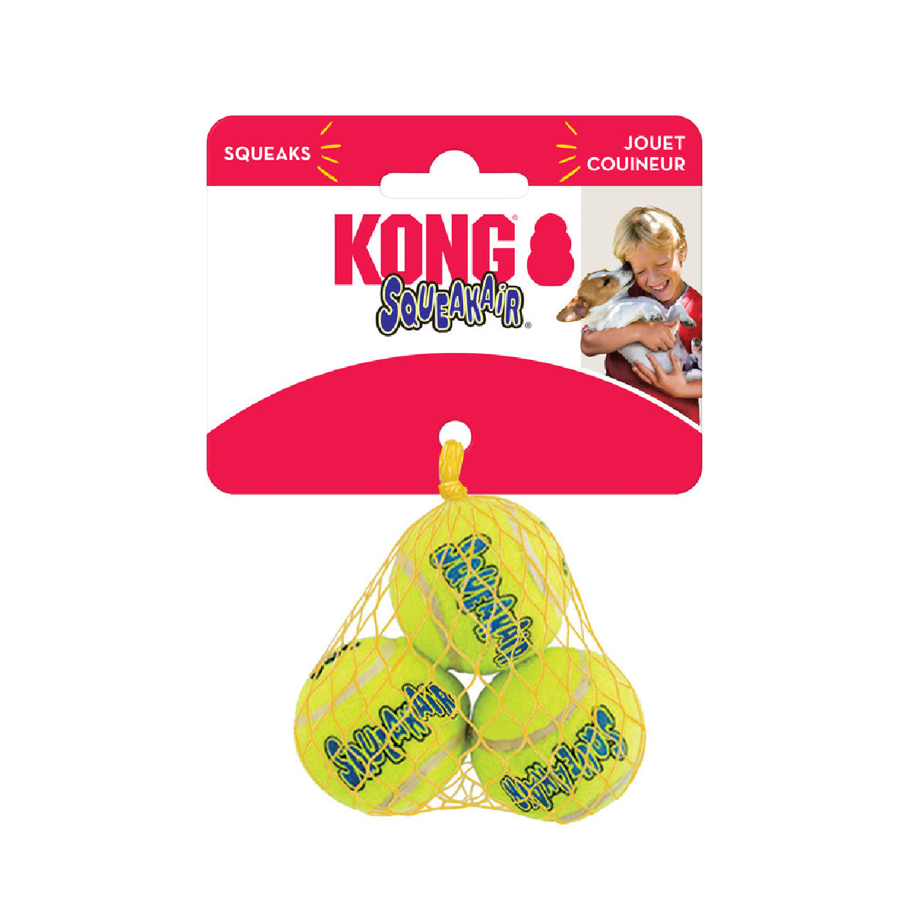 KONG SqueakAir Hundebälle in XS – Zähnefreundlich mit Quietscher (3er-Pack)