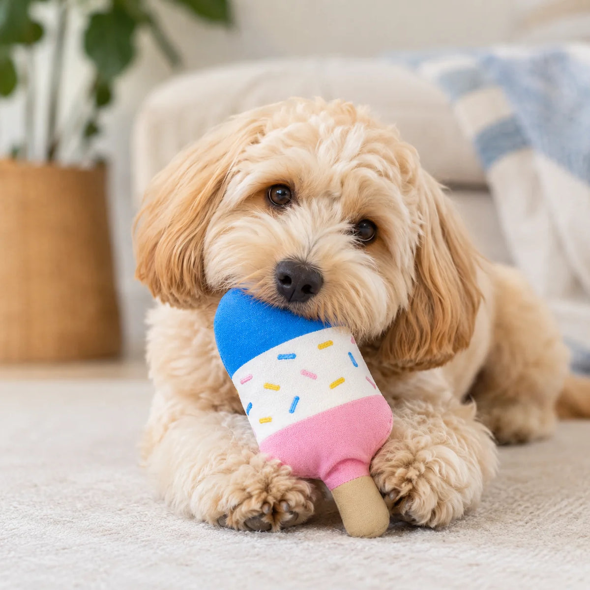Hundespielzeug mit Squeaker "Eis am Stiel" von Pom D'Azur