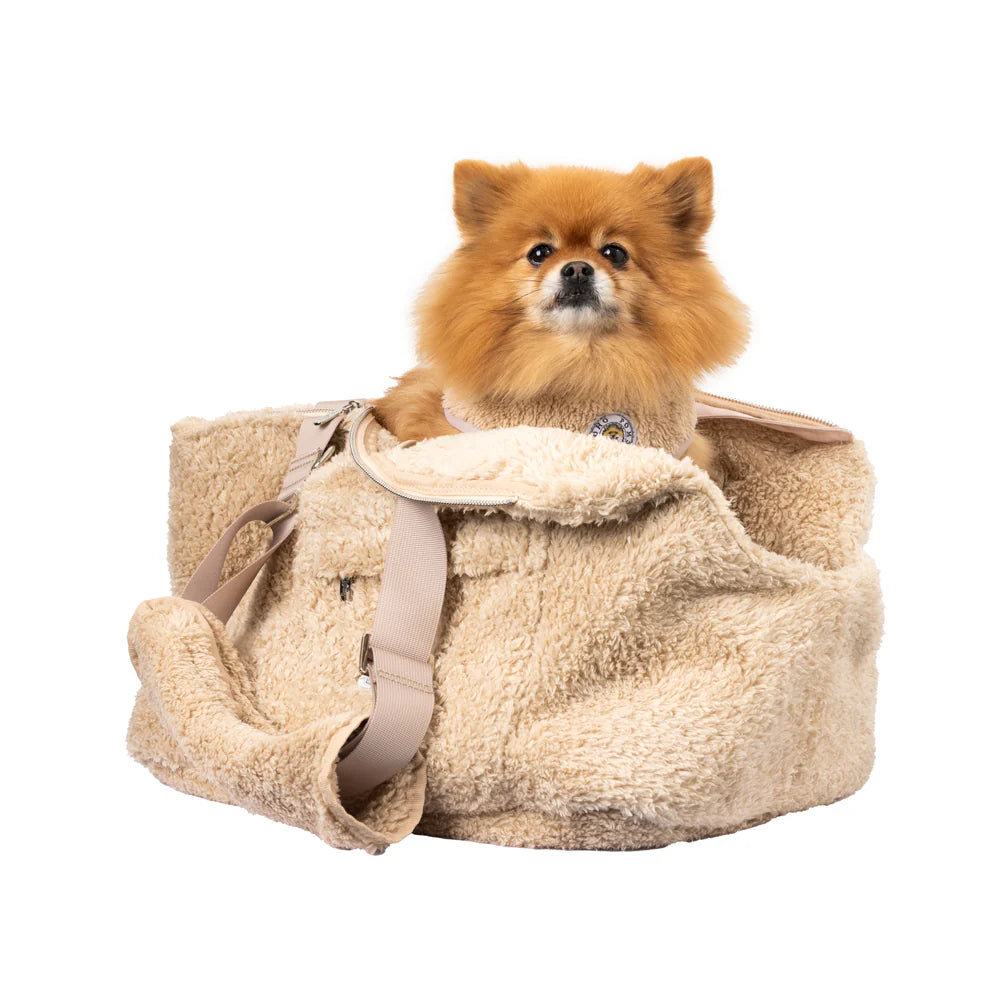 Teddy Bär Hundetragetasche in Beige von SohoPoms