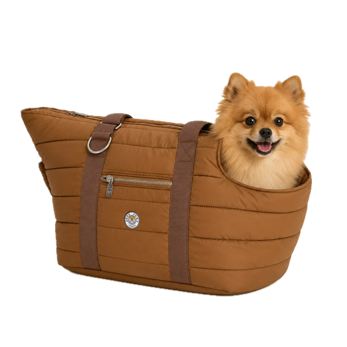 Hundetragetasche für kleine Hunde - The Wardour in Braun von SohoPoms
