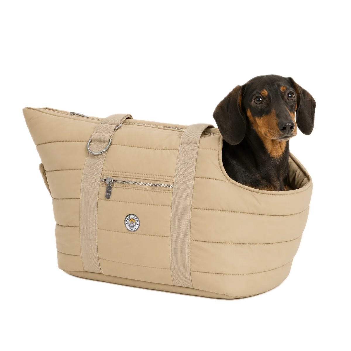 Hundetragetasche für kleine Hunde - The Wardour in Beige von SohoPoms